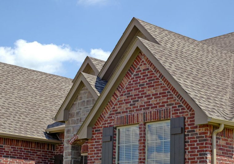 Roof line of a house with gabels